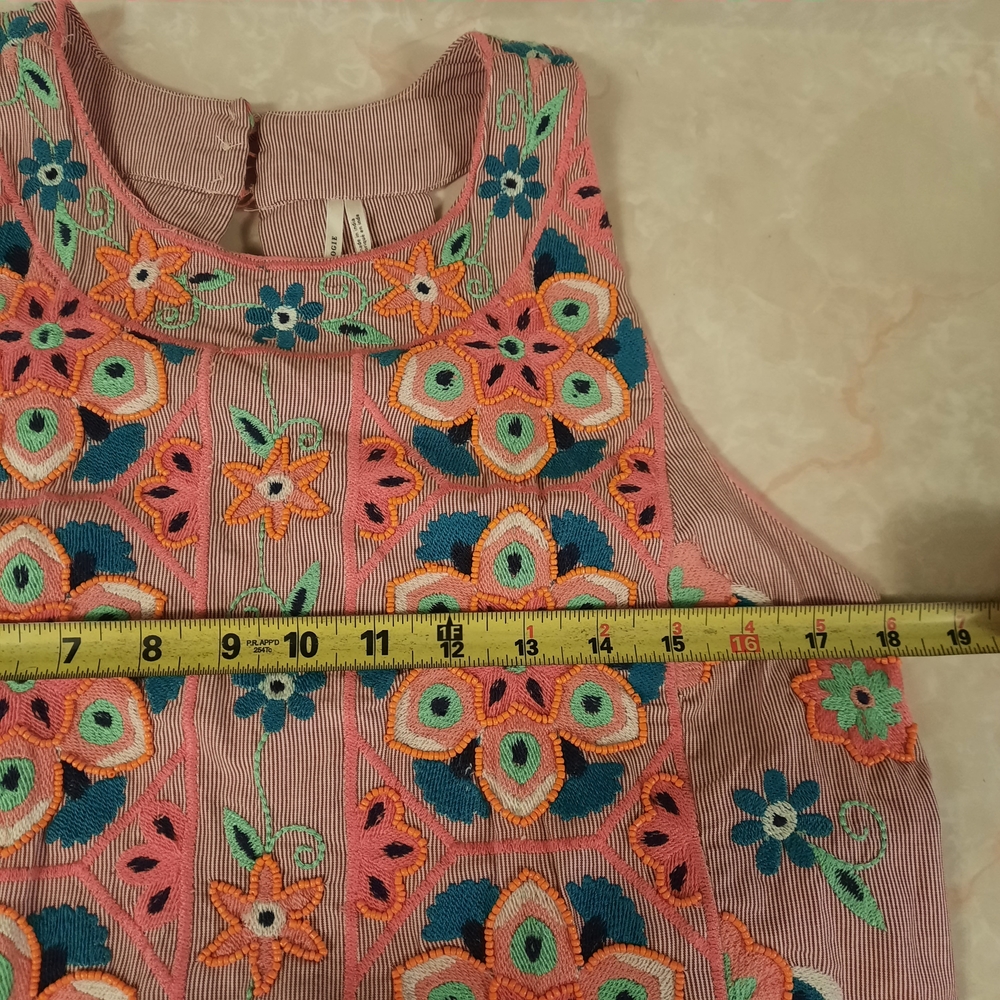Anthropologie Floral Asymmetrical Dress - Orange and Green - Picture 16 of 16